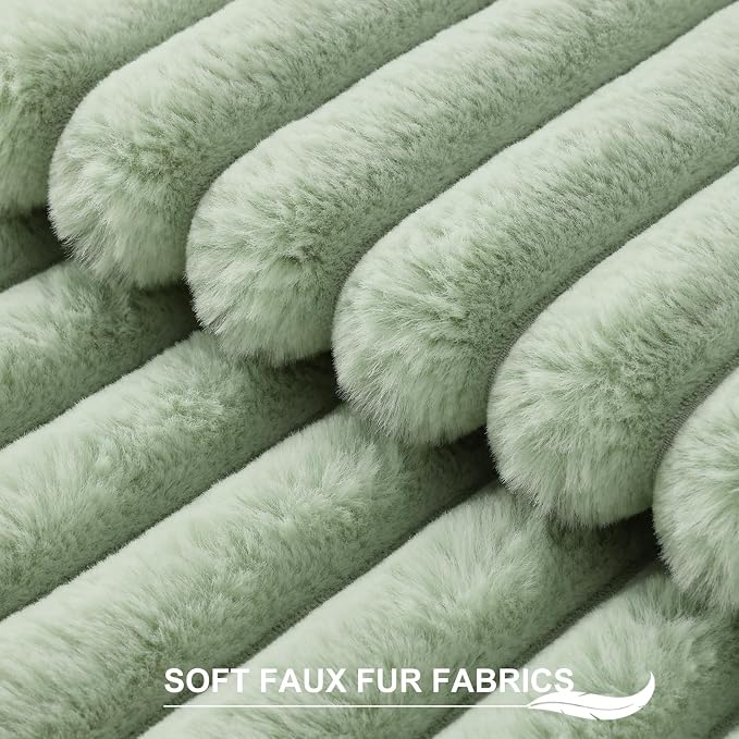 Pallene Faux Fur Plush Throw Pillow Covers 22x22 Set of 2, Luxury Soft Fluffy - Image 2