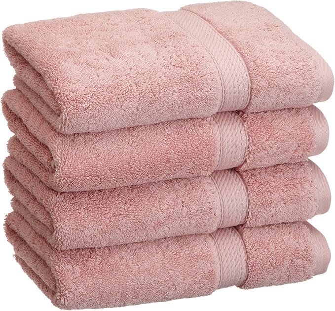 SUPERIOR Egyptian Cotton Pile Hand Towel Set of 4, Ultra Soft Luxury Towels by SUPERIOR