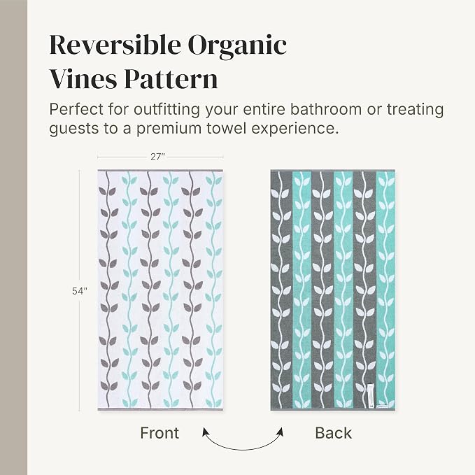 Modern Threads Natural Vine 6-Piece 100% Cotton Towel Set – Yarn Dyed Jacquard - Image 6