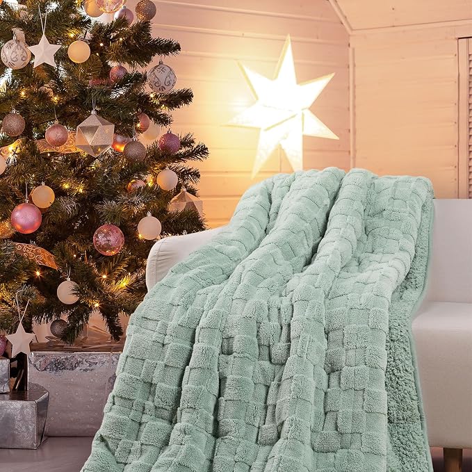 Drewin Weighted Blanket Full Size 15 Pounds, Ultra-Soft Fluffy Jacquard Sherpa - Image 8