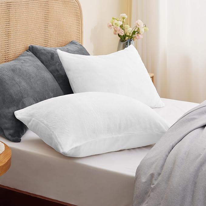 BEDELITE Flannel King Size Pillow Cases Set of 2, Super Soft Fleece Pillowcases - Image 2