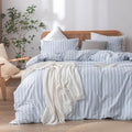 BESTOUCH Duvet Cover Set 100% Washed Cotton Linen Feel Super Soft Comfortable by BESTOUCH