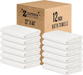 ZUPERIA White Bath Towels Bulk 12 Pack by Zuperia