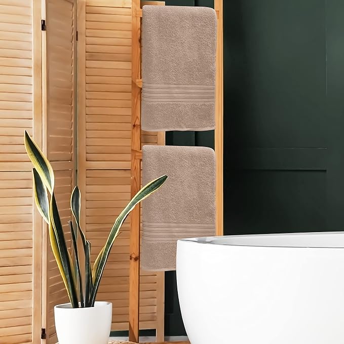 BOUTIQUO 100% Cotton 2 Pack Bath Towel Set 28x55 inches, Eco-Friendly Large - Image 4