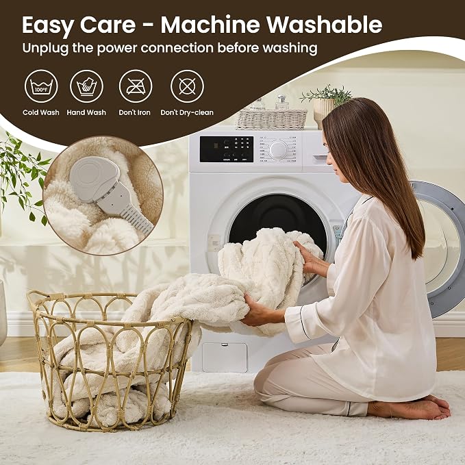 Heated Blanket Electric Blanket, 5 Heating Level, 1-12 Hour Auto Off, - Image 6