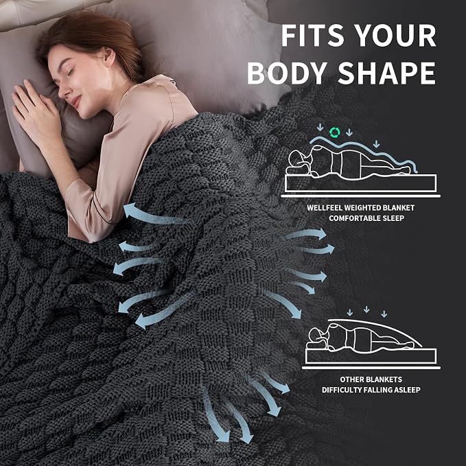 Knitted Weighted Blanket for Adult, No Beads Heavy Blanket 60” x 80'' 20lbs - Image 3