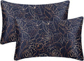 EXQ Home Satin Pillowcase for Hair and Skin- Rose on Blue Silk Pillowcase 2 by EXQHomeTexitleCoLtd