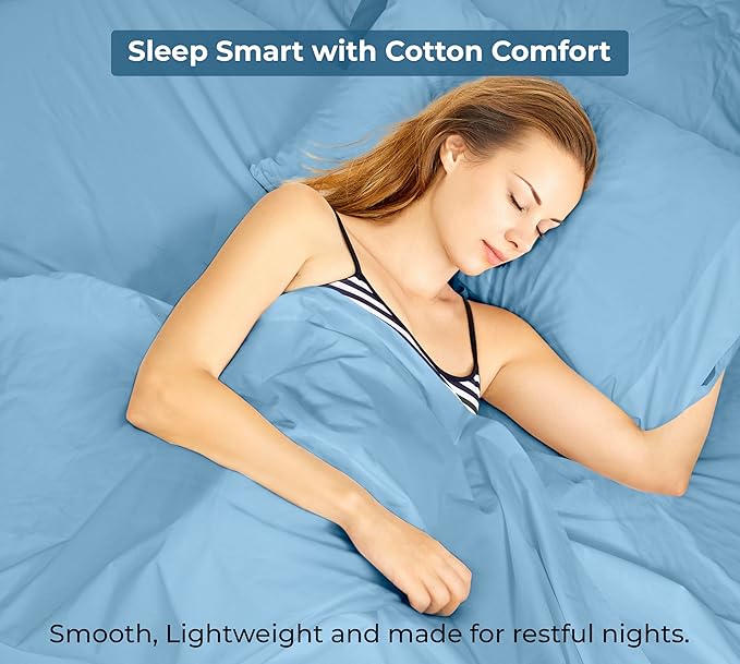 Royale Linens 100% Organic Cotton Twin Flat Sheet Only - Image 9