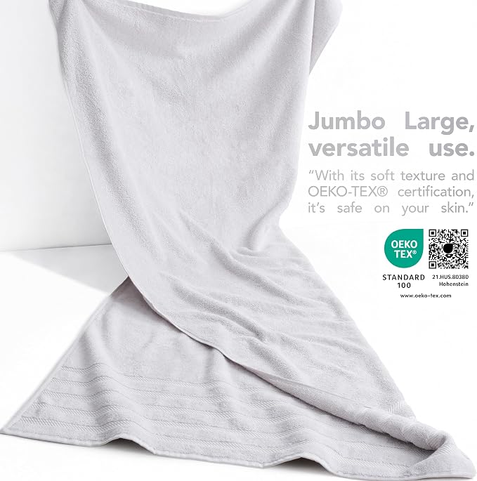 American Soft Linen 35x70 Jumbo Large Bath Towel, 600 GSM 100% Cotton Turkish - Image 3