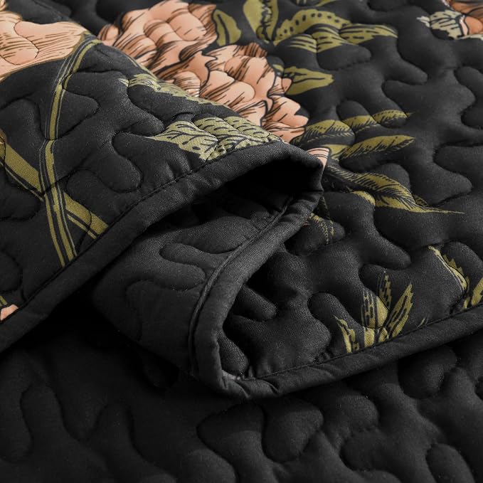 Litanika Floral Black Quilt California King Size - Image 5