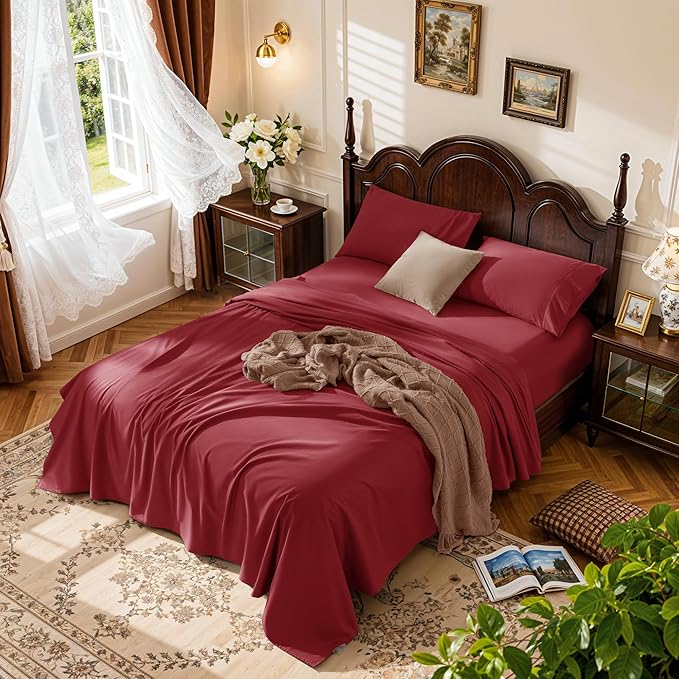 LBRO2M 100% Cotton Sheets Set Deep Pocket 19", 1000 Thread Count California by LBRO2MBedding