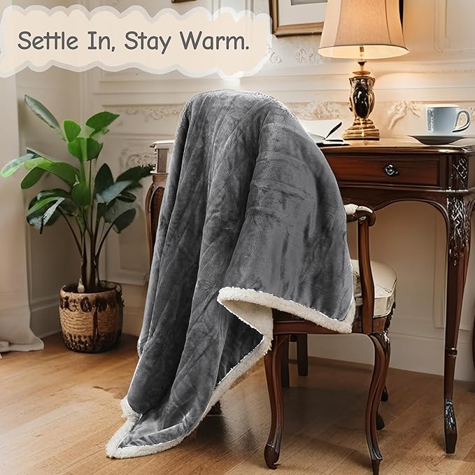 Electric Heated Blanket Throw Size 50"x60", Soft Flannel - Image 4