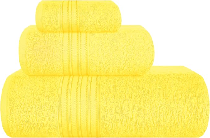 BOUTIQUO Ultra Soft 3 Pack Cotton Towel Set, Contains a Bath Towels 28x55 inch by BOUTIQUO