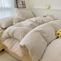 mixinni Tan Striped Duvet Cover Queen Size by mixinni
