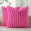 Pallene Faux Fur Plush Throw Pillow Covers 24x24 Set of 2, Luxury Soft Fluffy by PALLENE
