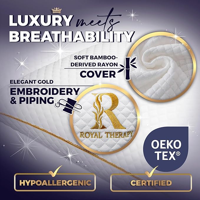 Royal Therapy Queen Memory Foam Pillow–Shredded Memory Foam Pillow - Image 3