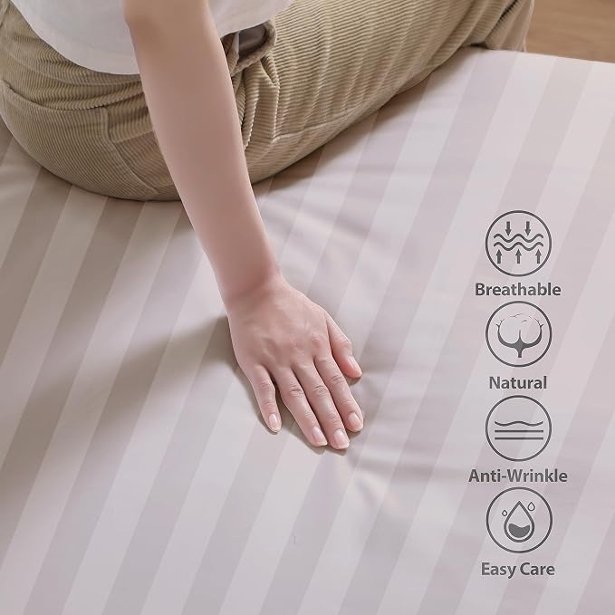 2-Pack 100% Egyptian Cotton Fitted Sheet TwinXL Size, 600 Thread Count Cotton - Image 4