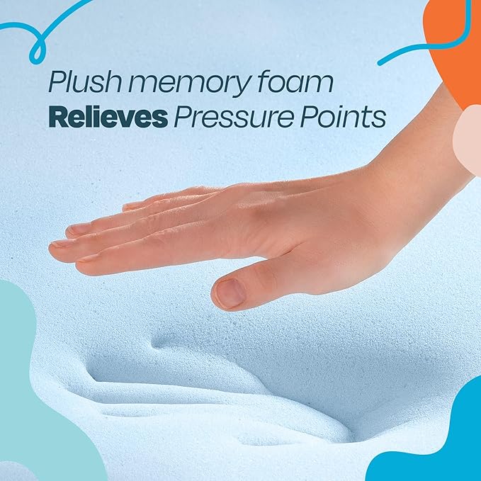 Linenspa Memory Foam Mattress Topper, Small Twin Size - Image 3