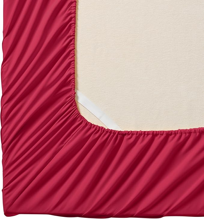 Queen Fitted Sheet Only with Full Elastic & Built in Corner Sheet Straps to - Image 2