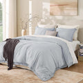 Andency Light Grey Comforter Set Queen, 3 Pieces Boho Tassel Lightweight by Andency
