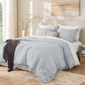 Andency Light Grey Comforter Set California King, 3 Pieces Boho Tassel by Andency