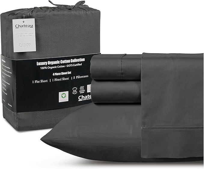 100% Cotton Sheets King Size Sheets Set by CHATEAUHOMECOLLECTION