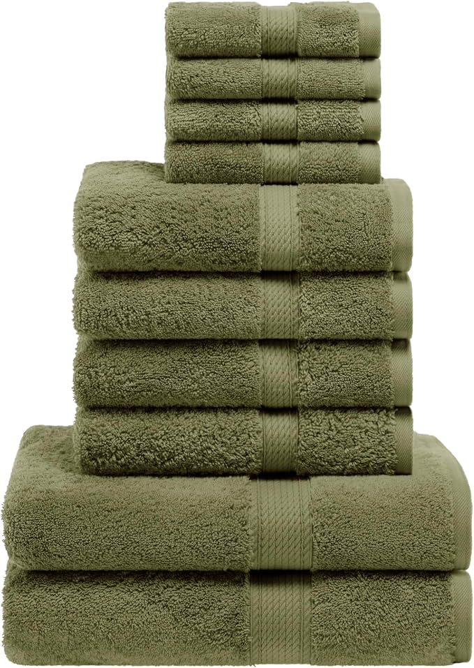 Superior Egyptian Cotton Pile 10 Piece Towel Set, Includes 2 Bath, 4 Hand by SUPERIOR