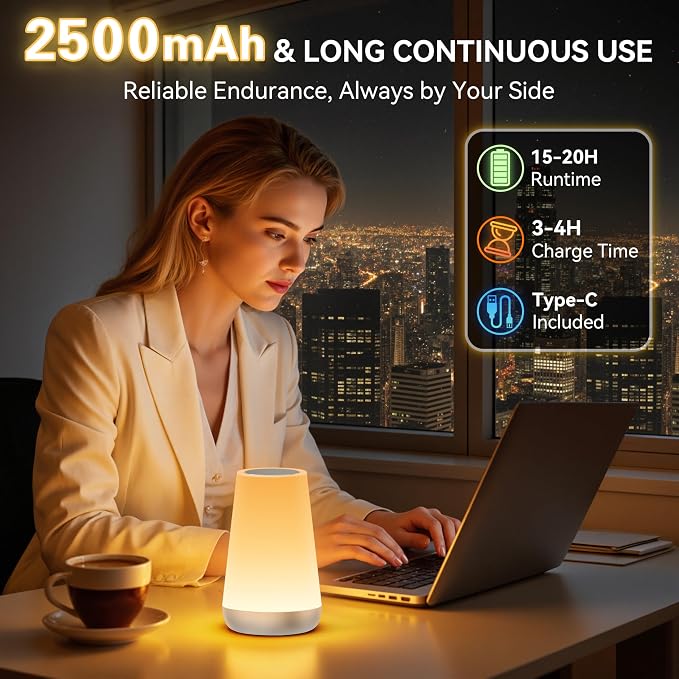 Auxmir Night Light for Kids Baby, 2500mAh13 RGB Colors & 5 Brightness, Portable - Image 5