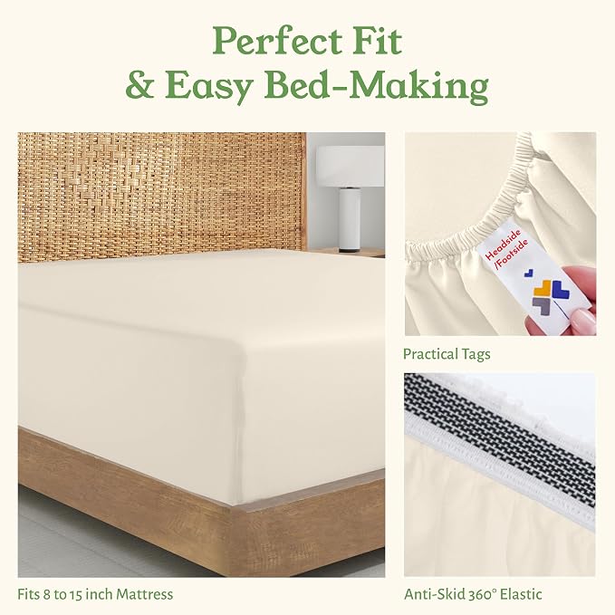 California Design Den 100% Organic Cotton Fitted Sheet Full Size Only - Image 7