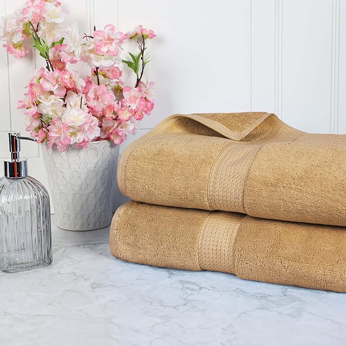 SUPERIOR Egyptian Cotton Pile Bath Sheet Set of 2, Ultra Soft Luxury Towels by SUPERIOR