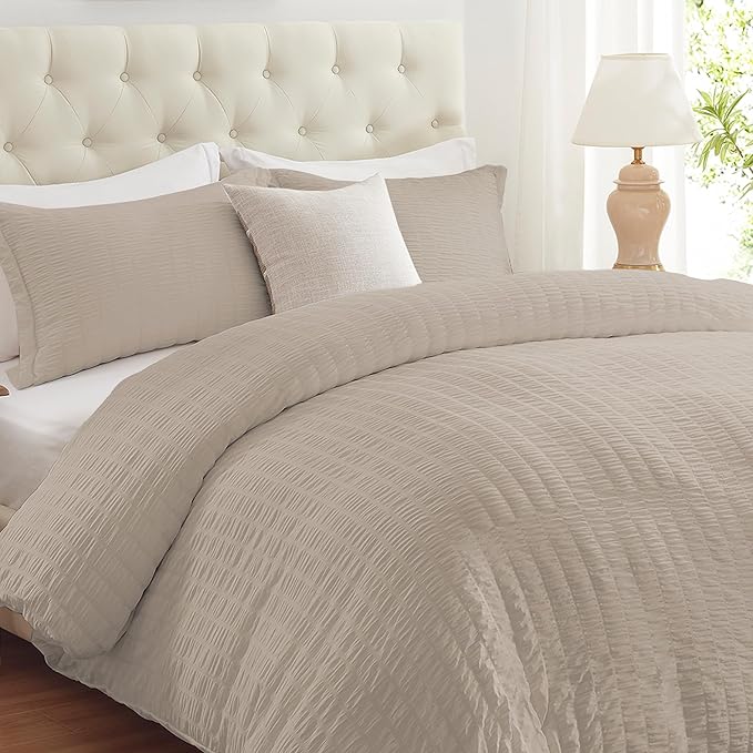 Cozyide Linen Duvet Cover Queen Size, 3 Pieces Bedding Duvet Covers, Soft by cozyide