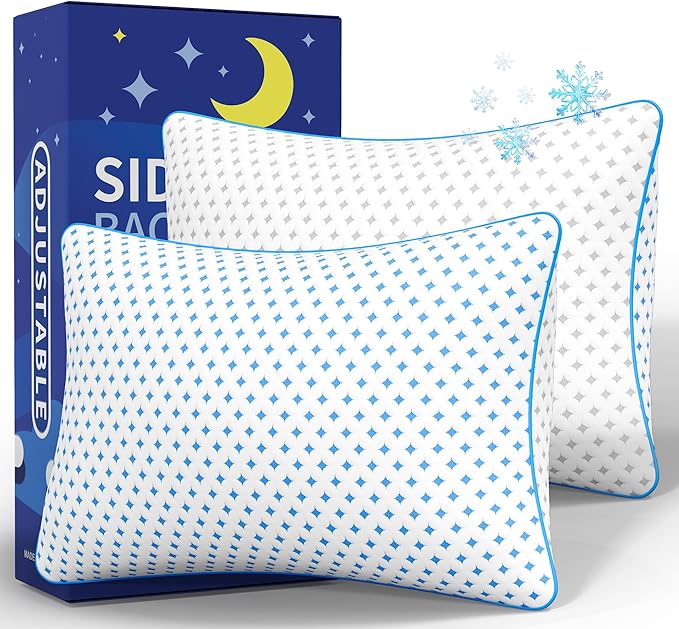 Pillows Queen Size Set of 2 for Sleeping, Cooling Adjustable Memory Foam Pillows by Unknown