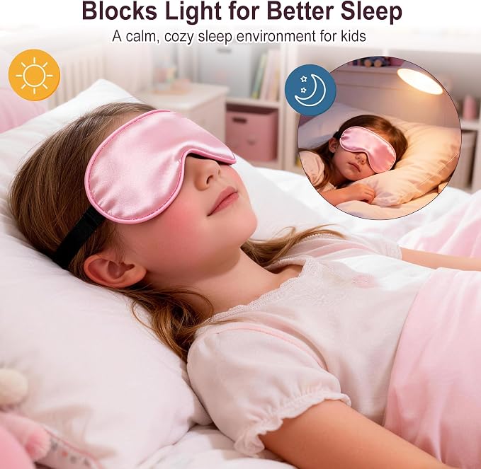 Kids Sleep Mask, Kids Eye Mask for Boys Girls, Kid Silk Eye Masks - Image 5