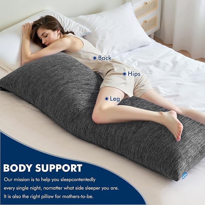 MIULEE Body Pillow for Adults Long Body Pillow for Side Sleeper Memory Foam - Image 6