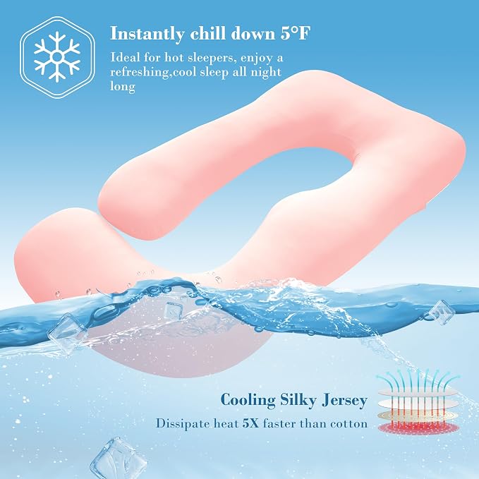 Cute Castle Cooling Cover Pregnancy Pillows, Soft U-Shape Maternity Pillow - Image 3