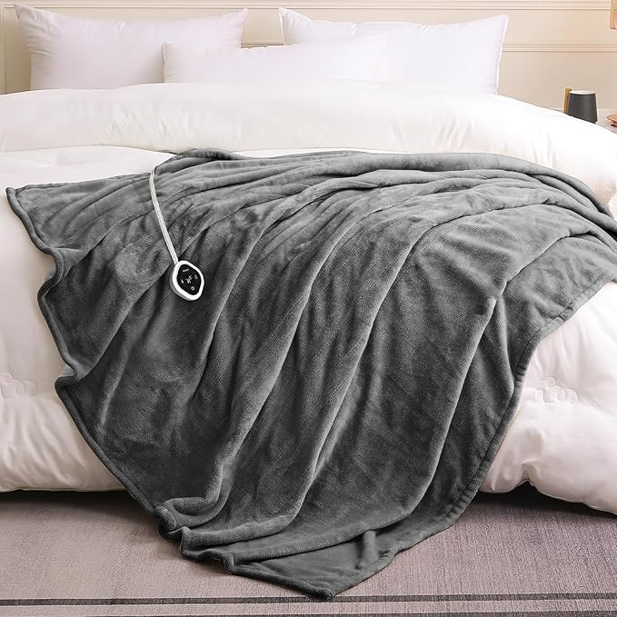 HOMLYNS LuxeHeat Heated Blanket Electric Blanket Full Size, Soft Flannel Sherpa - Image 7
