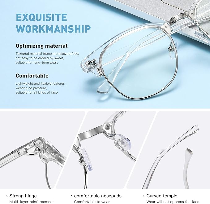 Blue Light Glasses for Woman/Men Computer Bluelight Glasses Womens/Mens - Image 3