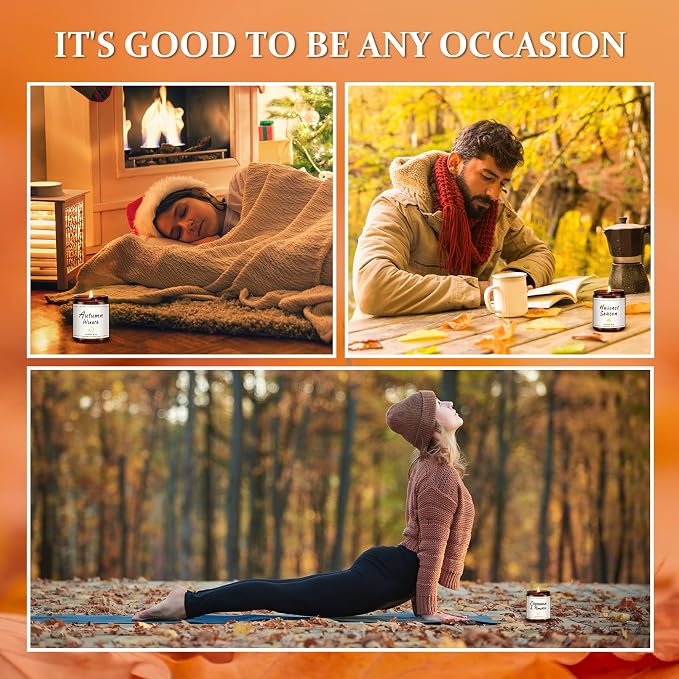 Auelife Fall Candle Set | 4 Pack Scented Candles - Image 4