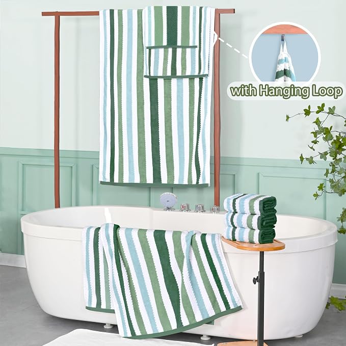Green and White Washcloths - Image 5