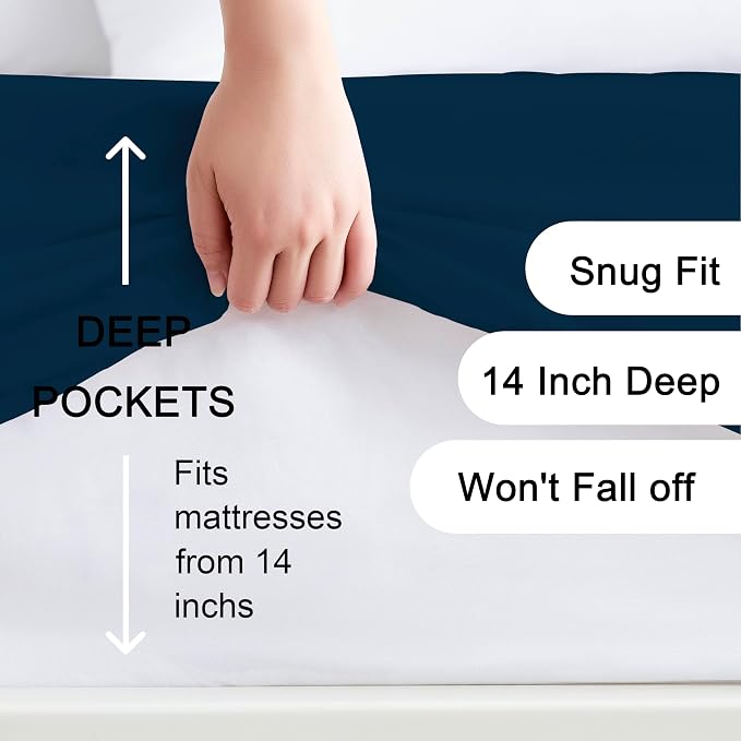 Hotella 100% Microfiber Twin Size Fitted Sheet Only, Ultra Soft Hotel Quality - Image 2