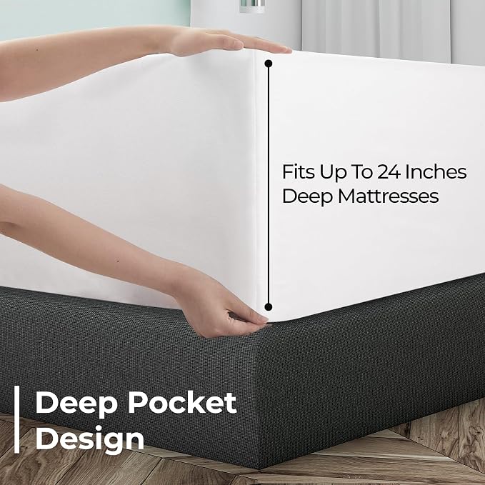 Royale Linens Extra Deep Pocket Twin Fitted Sheet Only - Image 4