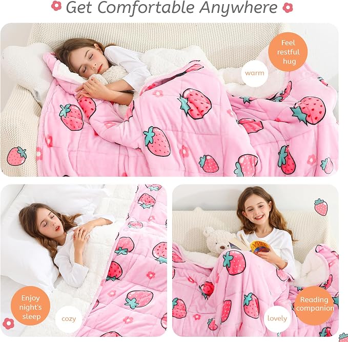 Aemicion Weighted Blanket 10 pounds Twin Size 48"x 72", Soft Sherpa Fleece - Image 6