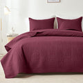 akkialla Burgundy King/Cal King Quilt Set, Ultrasonic Lightweight Bedspread by akkialla