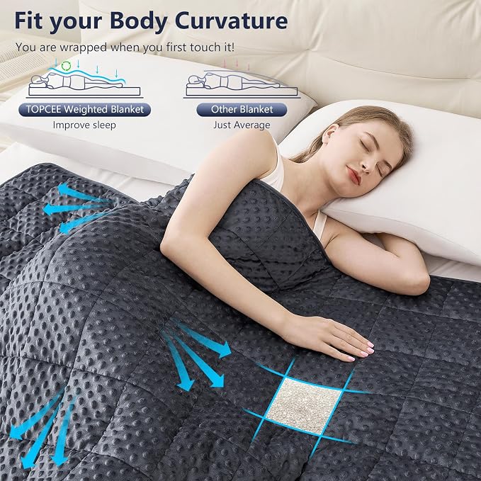 Topcee Weighted Blanket King Size, Minky Dots Heavy Blanket - Image 2