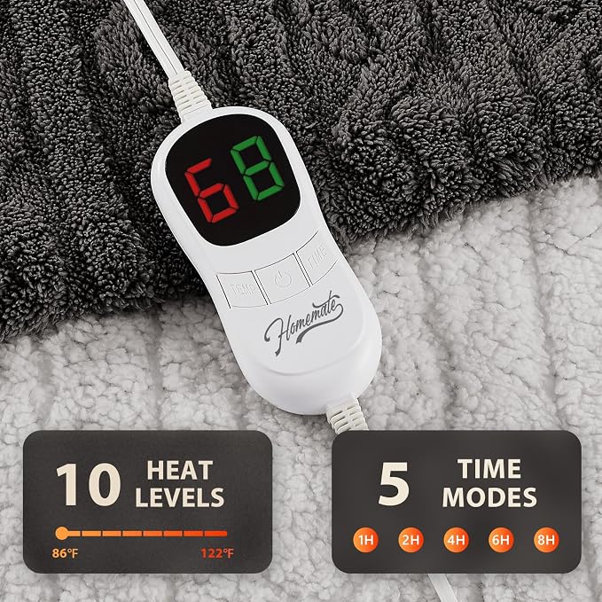 Homemate Electric Heated Blanket Full - Image 4