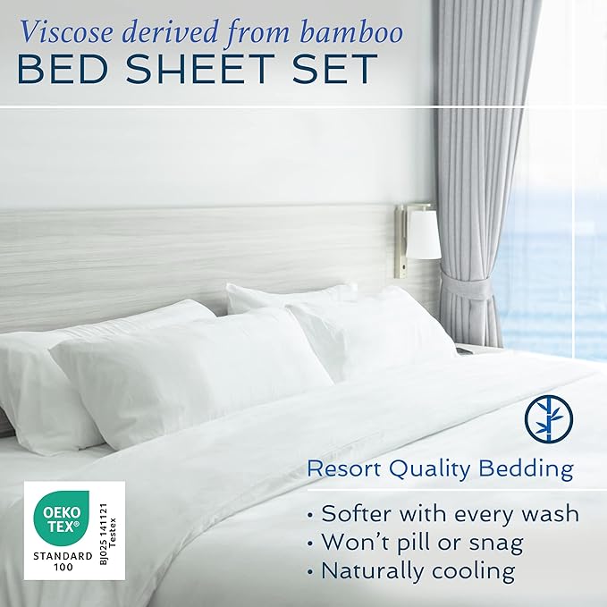 Hotel Sheets Direct 100% Viscose Derived from Bamboo Sheets Set Twin XL - Image 2