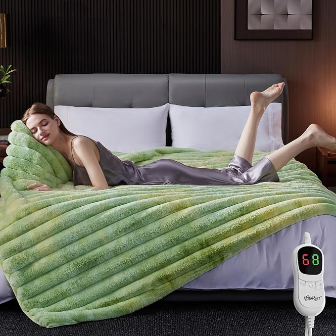 Heated Throw Blanket, Faux Fur Cozy Heating Blanket - Image 5