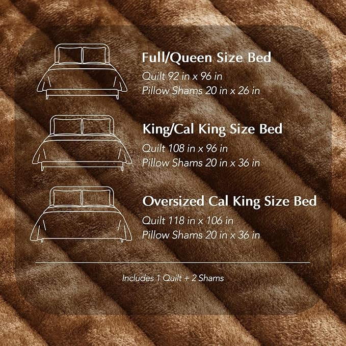 EVERGRACE Velvet Quilt Set California King 118'' x 106'', Luxurious Soft - Image 9