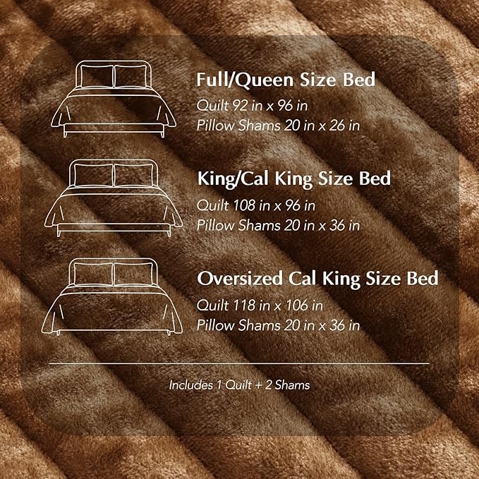 EVERGRACE Velvet Quilt Set Queen Size, Luxurious Soft Striped Channel Bedding - Image 9