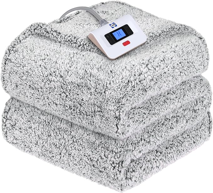 Sealy Electric Blanket Twin Size, Soft Sherpa Heated Blanket Single Control by Sealy